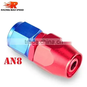 Aluminum Oil Cooler Fitting Straight Swivel Hose Ends Adapter Blue and Red 40-001-08 thumbnail-1