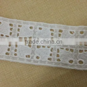 Cotton Fabric Base Emboridery Lace for Ladies Top Neckline -- H1660 thumbnail-4