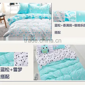 100% Cotton 4 PCS Bedding Sets Duvet Cover, Pillowcases and Flat Sheet. thumbnail-1