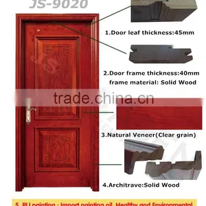 Rustic Interior Bread Carving Solid Wood Single Door Designs for Modern House thumbnail-2