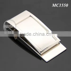 Promotional Metal Folding Square Shaped Blank Metal Spring Zinc Alloy Casting Money Clip thumbnail-1