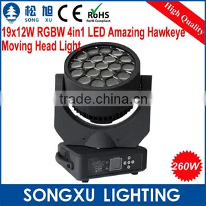 Hot 19x12w Rgbw 4in1 Hawkeye Moving Head Led Stage Light Bee Eye Light Quality Choice thumbnail-2