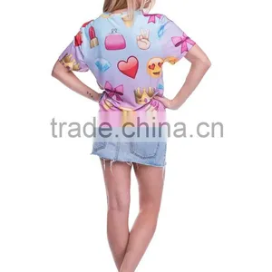 Hot Sale Digital Printing Emoji Custom Gym Lady T Shirt Wholesale thumbnail-4