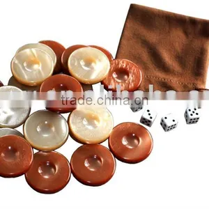 Mother-of-Pearl Backgammon Checker thumbnail-1