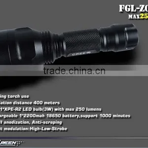 Aluminum Rechargeable R2 3 Watt Luxeon Led Flashlight thumbnail-3