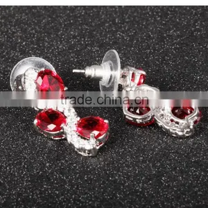 New Year Best Gift for Women Ruby and Emerald Gemstone New 2016 Latest Gold Earring Designs thumbnail-3