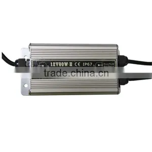 Waterproof 12V/24V 80W Led Transformador/Led Power Supply IP67 CE ROHS thumbnail-3