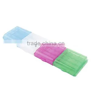Colorful Plastic Case Plastic Transparent 4 x 14500/AA Battery Case thumbnail-1