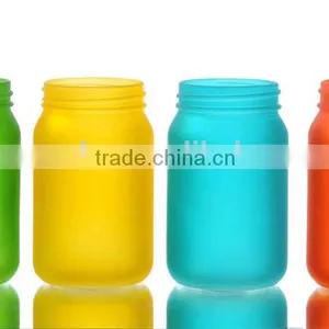 Three Sizes Frosted Colored Glass Vases thumbnail-2