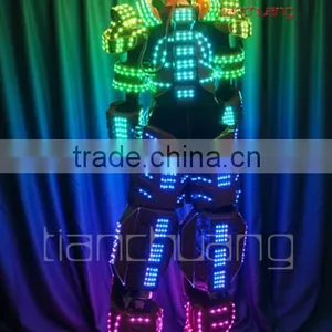 Stilt Walker Performer on Jumping Stilts With LED Costume, LED Stilt Costume thumbnail-2