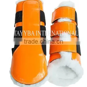 PATENT HORSE BRUSHING BOOTS thumbnail-1