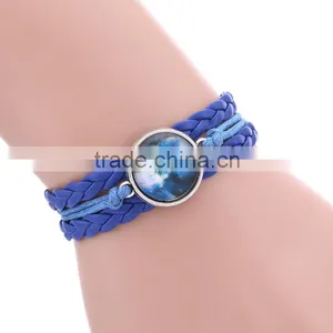 2016 Marilyn Monroe Picture Charm Bronze Color Infinity Cute Charm Leather Glass Cabochon Bracelet thumbnail-4