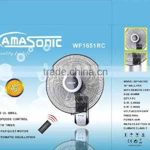 Kamasonic 16inch 3 Speed 120oscillation Wall Fan thumbnail-1