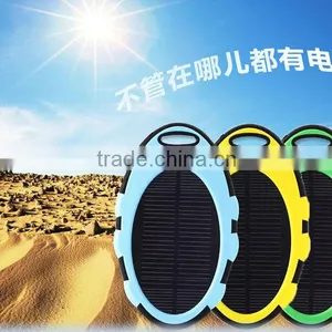 5000mah Solar Power Bank Portable Waterproof Dirtproof Shockproof Solar Panel USB LED Torch Charger Emergency Battery for IPhone thumbnail-1