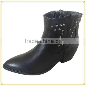 New Ladies Fashion Pointed Toe Boots Women New Flat no Heel Ankle Boots thumbnail-2