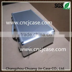 Silver Aluminum Computer With Foam Inserts Box Small Round Thin Aluminum Computer Case With Handle thumbnail-2