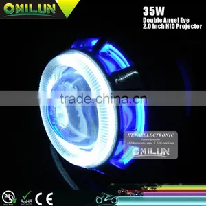12V 2.0" Inch Hid Projector Lens Lamp With Double Angel Halo Ring thumbnail-5