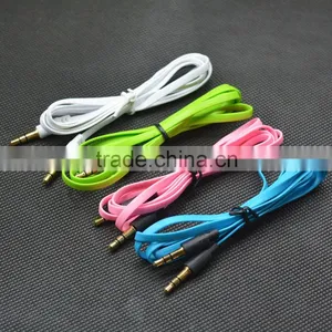 3FT 3.5mm Male To Male Noodle Jack Audio Stereo Aux Cable Adapter for PC IPhone IPod thumbnail-3