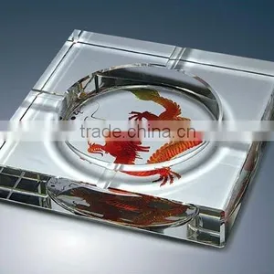Dragon Color Printed Crystal Ashtray /tobacco Cigar/smoking Gift Ashtray Useful(R-0970 thumbnail-1