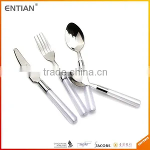Spanish Dinnerware White Handle Cutlery Acrylic Handle Flatware Set thumbnail-2