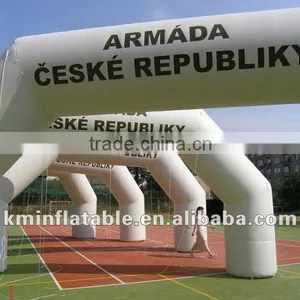 White Inflatable Arch With Black Words thumbnail-1