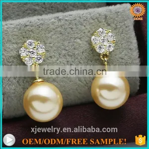 2016 Fashion Silver Gold South Sea Shell Pearl Daily Wear Earrings thumbnail-3