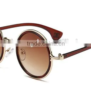 New Arrival Colorful Lens UV400 Round Frame Metal Sunglass thumbnail-6