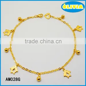 Olivia Jewelry Good Luck Dolphin Animal Charm 18k Gold Chain Anklet For Girls thumbnail-3
