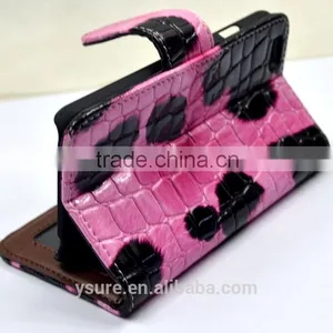 Pink Crocodile Pattern Top Grade Flip Wallet Leather Phone Case For ZTE Grand X Max+ With Plaid Pattern Lining thumbnail-4