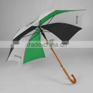 53*8 Ribs Promotional Wooden Shaft and Handle Custom Print Umbrella thumbnail-2
