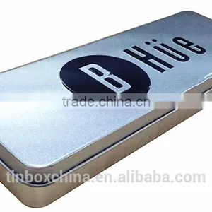 High Quality Silver Hinged Rectangular Metal Pen Boxes thumbnail-2