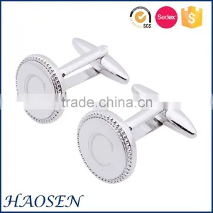 2016 Wholesale Laser Letter Mental Silver Cufflinks thumbnail-3