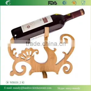 WR020 Folding Bamboo Wine Rack, Wine Countertop Holder thumbnail-3