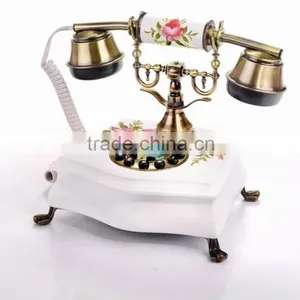 Home Decorative Vintage Wooden Telephone Antique Retro Corded Phone thumbnail-2