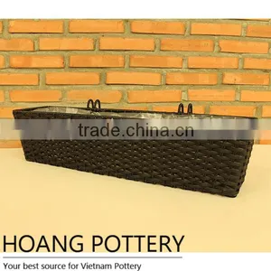 Long Wicker Planter Indoor and Outdoor thumbnail-1