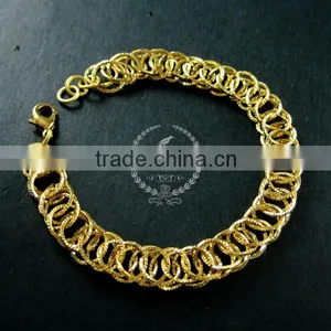 19cm Raw Brass Faceted Round Circle Link Fashion DIY Bracelet Supplies 1900081 thumbnail-1