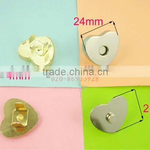 Leather Fashion QF Low Price 24mm Heart Silver Magnetic Button thumbnail-1