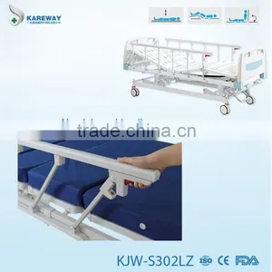 Central Locking Castors Modern Manual 3 Function Shake Hospital Bed in Pakistan thumbnail-1