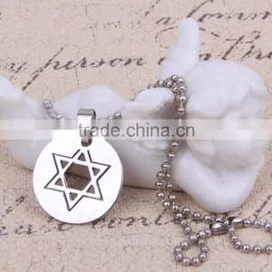New Arrival Fashion Jewelry Handmade Bead Chain Necklace Religious Necklace Star of David Necklace Stainless Steel thumbnail-3