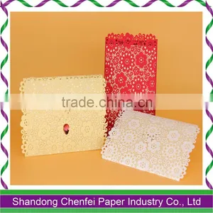 Timeless Romantic Wedding Card/Laser Cut Flower Lace Pocket Wedding Invitation Card Foldable Flats thumbnail-6