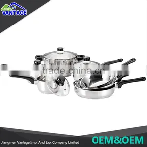Eco-friendly 11 Pcs Stainless Steel Cookware Sets Kitchenware and Cookware thumbnail-1