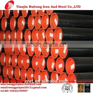 Api 5l/a53 Round Erw Black Steel Pipe Beveled With Caps thumbnail-1