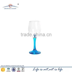 Hand Painted Blue Colored Stem Wine Glass thumbnail-1