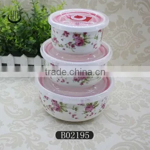 Ceramic Microwave Oven Bowl Set,3pcs Ceramic Fresh Bowl,3pcs Preservation Bowl,japanese Noodle Bowls With Lids thumbnail-1