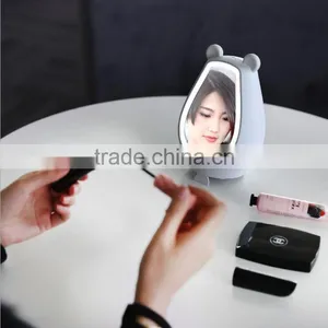 Simple Fashion Multi-functional Cute Bear Desk Clock With Mirror/LED Back Light/Bluetooth Speaker/Temperature Digital Clock thumbnail-3