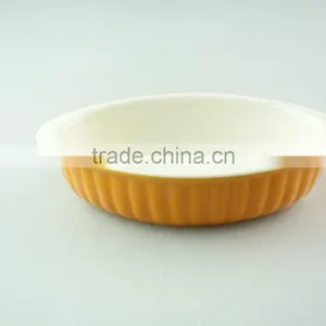 Colorful Ceramic Bake Plate With Two Ears, Durable Ceramic Bakeware in Stock thumbnail-3