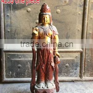 Hand Made Antique Wooden Carving Statue Wood Buddha Statue Kuanyin Buddha Statue thumbnail-1