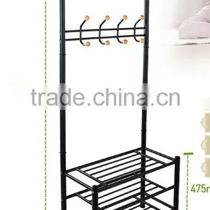 Multi-functional Metal Clothes Coat Shoes Storage Shelf Rack Stand thumbnail-2