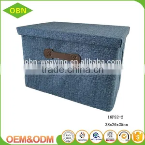 China Custom Decorative Fabric Foldable Collapsible Kids Toy Small Storage Box With Lid thumbnail-2
