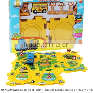 2015 Hot Sale Electric Track Happy Bus Jigsaw Puzzle Rail Car Electric Toy Race Track Bus For Kids thumbnail-1
